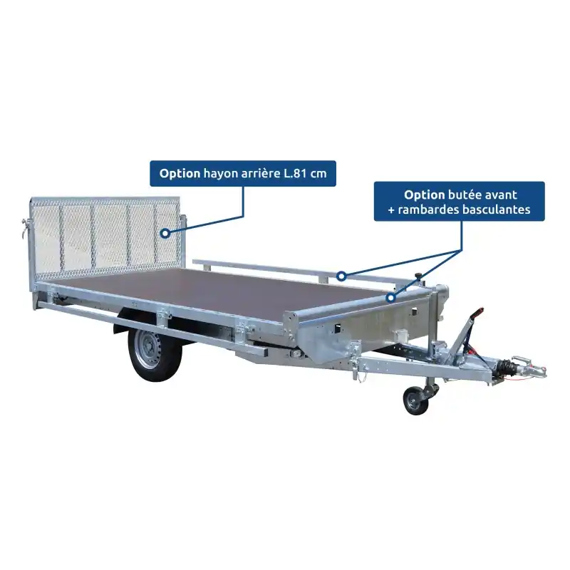 Prix Réduit REMORQUE PLATEAU RIS340F150 PTAC 1500KG NUE – TEMVER