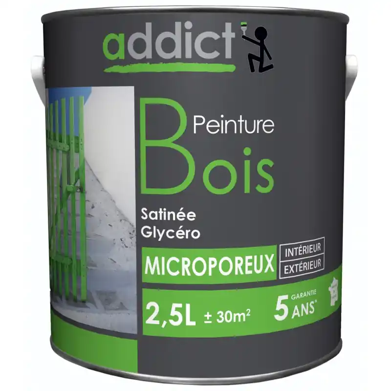 Prix Promo PEINTURE BOIS ADDICT 2.5L TEINTES DIVERSES