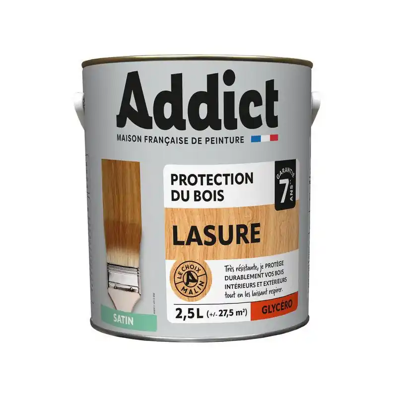 LASURE BOIS GLYCERO 2.5L TEINTES DIVERSES - ADDICT Commander Vite