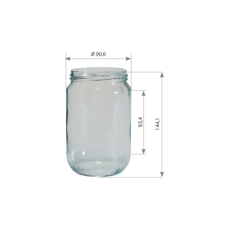 Acheter Direct 10 POTS EN VERRE CYLINDRIQUES 1KG 750ML TO82