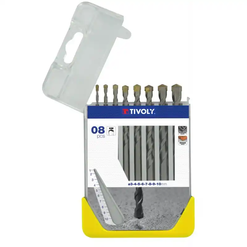 COFFRET 8 FORETS BETON GRADUÉS Ø3-4-5-6-7-8-9-10MM – TIVOLY Bon Marché