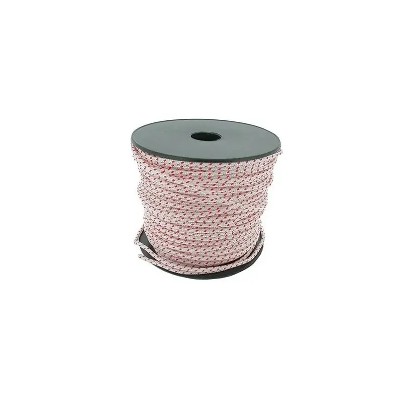 Corde lanceur polyamide blanche avec liseré rouge – Longueur 100 m – Diamètre 4 mm Offre Exclusive