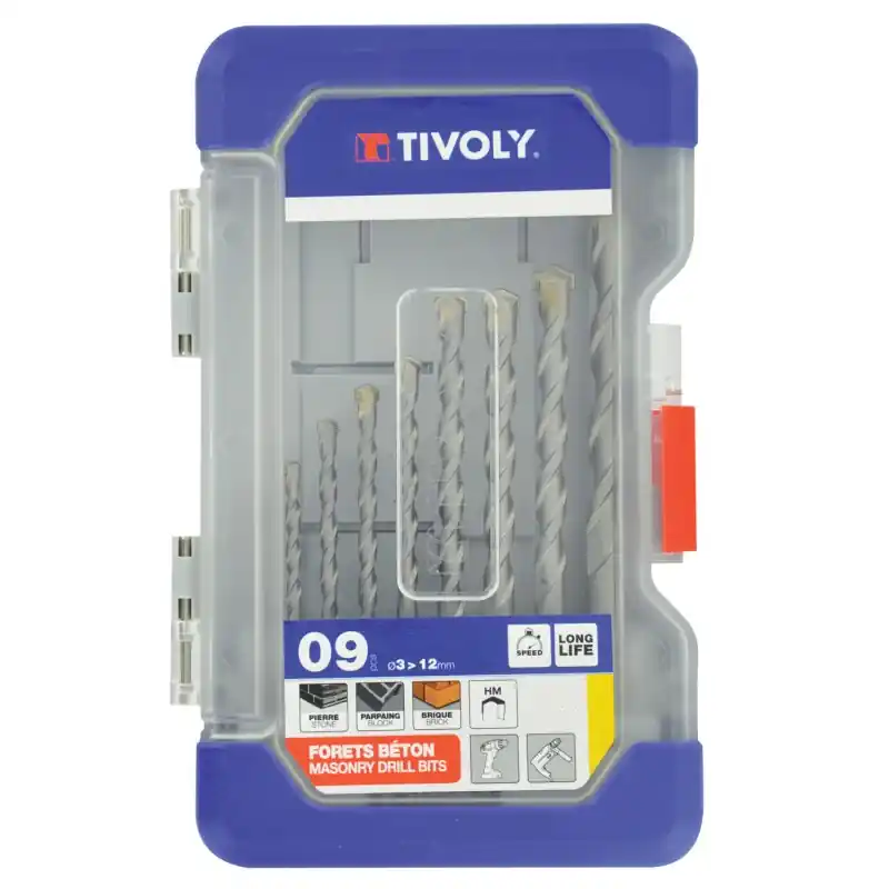 COFFRET 9 FORETS BETON Ø3-4-5-6-7-8-9-10-12MM – TIVOLY Prix Promo