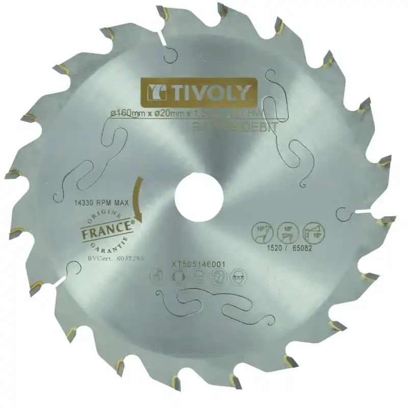 LAME DE SCIE CIRCULAIRE Ø190MM ALESAGE 20 – 24 DENTS – DEBIT POUR BOIS – GAMME TECHNIC – TIVOLY Remise