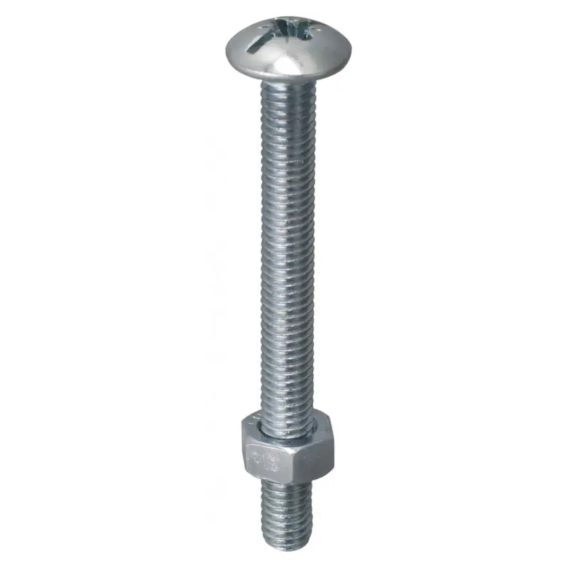 Solde BOULON POELIER TÊTE RONDE LARGE FENDUE POZIDRIV EN ACIER ZINGUE TAILLE 4X16 DE 20 PIECES – NORAIL