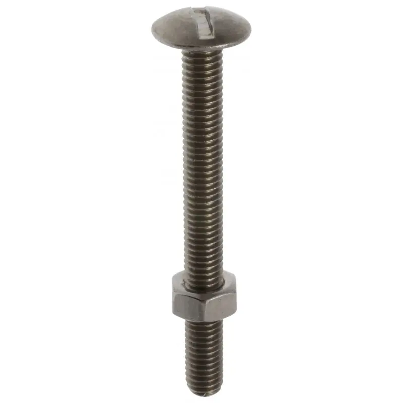 Affaire À Saisir BOULON POELIER TÊTE RONDE EMPREINTE FENDUE MATIERE INOX A2 TAILLE 6X20 DE 10 PIECES – NORAIL