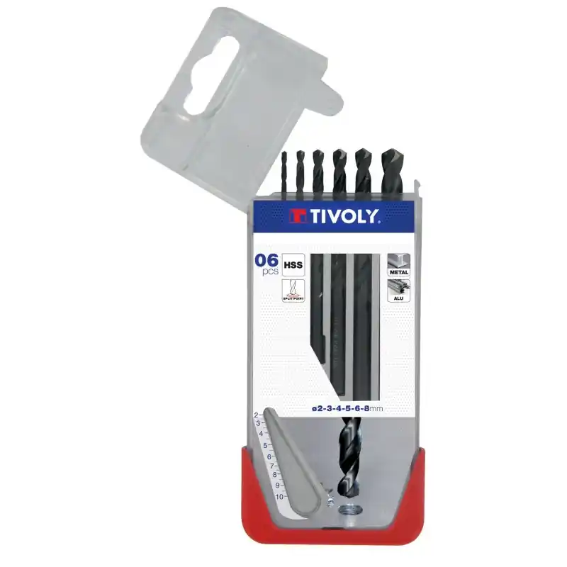 COFFRET 6 FORETS HSS METAUX POINTE EN CROIX Ø26MM + Ø8MM – TIVOLY Marque