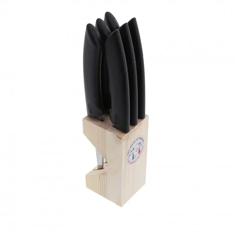 BLOC DE 6 COUTEAUX A STEAK – GOLF NOIR – JEAN DUBOST Vente Flash