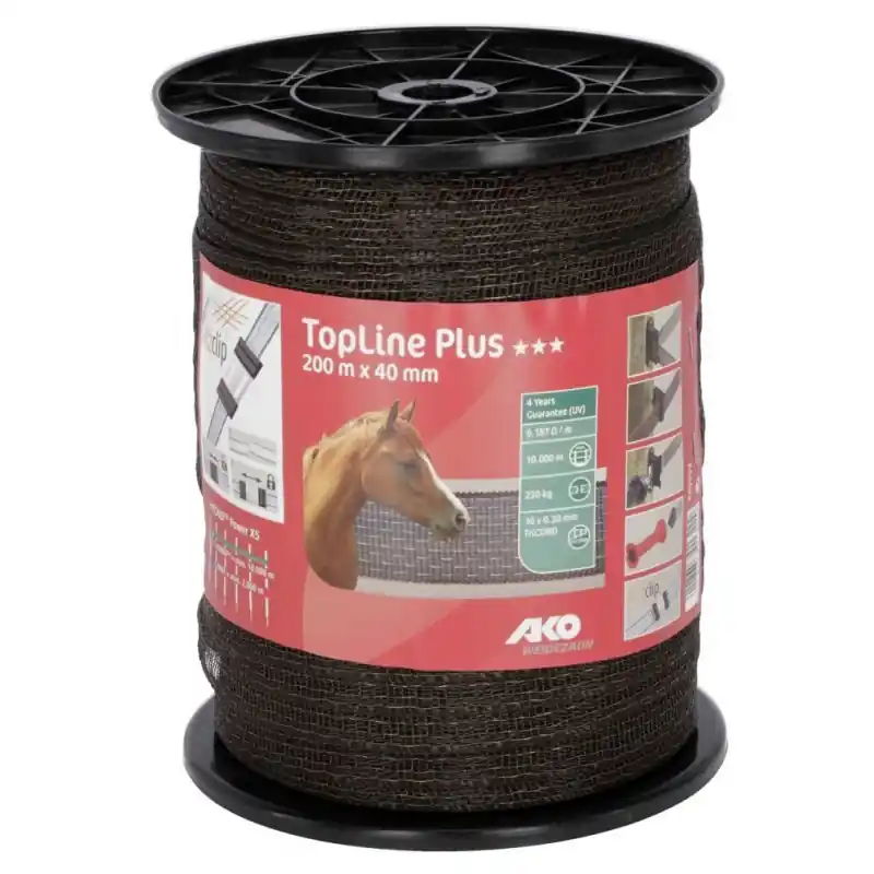 RUBAN DE CLOTURE L.200 M x l.40 MM TOPLINE PLUS BRUN – AKO Prix Promo