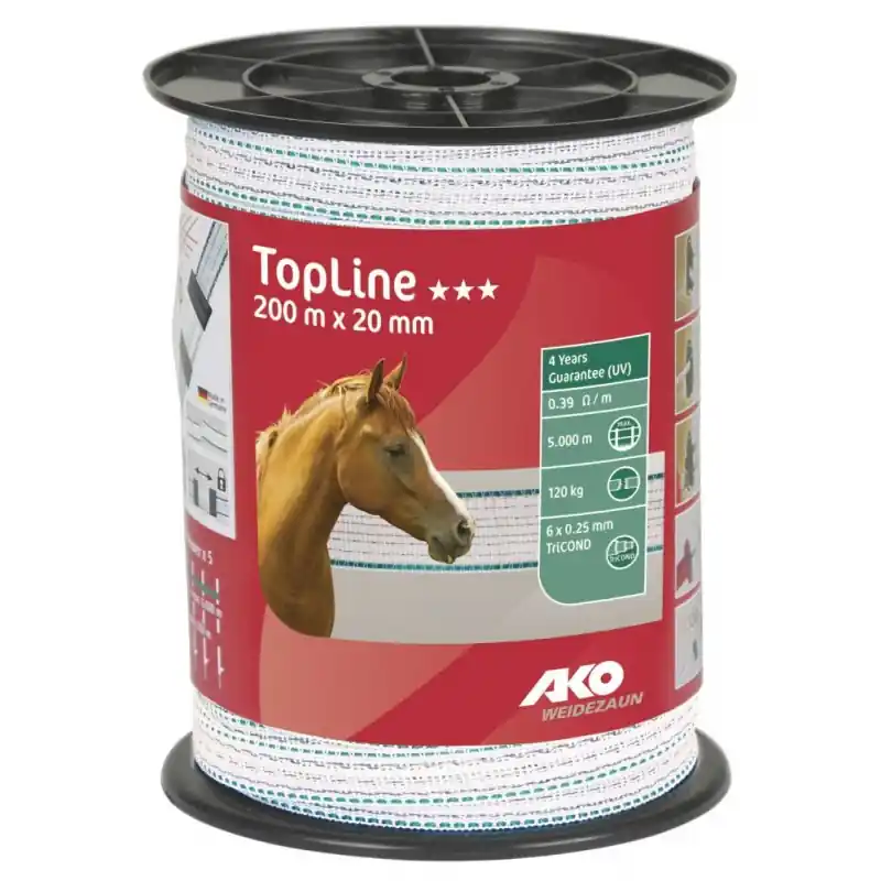 RUBAN DE CLOTURE L.200 M x l.20 MM TOPLINE BLANC/PETROL – AKO Acheter En Ligne