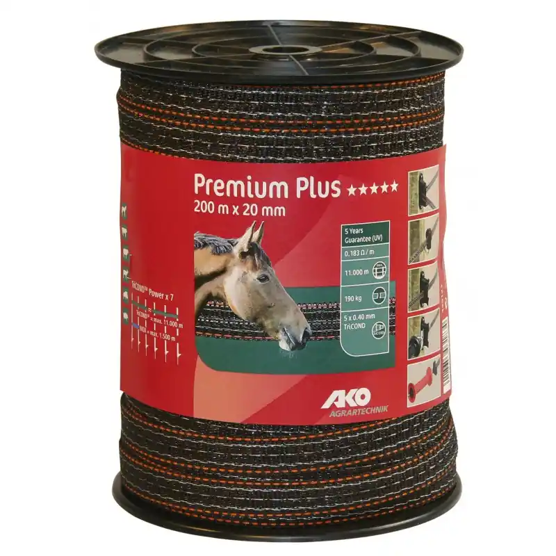 RUBAN CLOTURE PREMIUM PLUS 200 M / 20 MM – AKO Livraison Express
