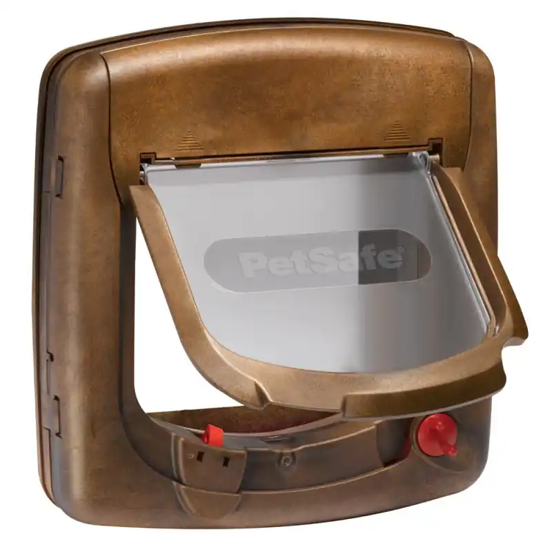 CHATIERE STAYWELL MARRON À PUCE MAGNÉTIQUE 17.5×16.8CM 4 POSITIONS – PETSAFE Acheter Direct