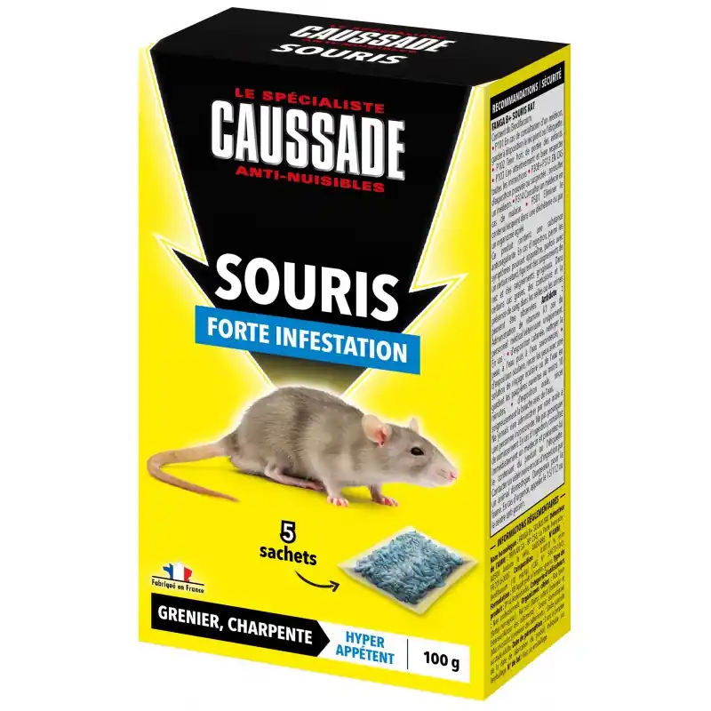SOURICIDE CEREALES FORTE INFESTATION 100G CAUSSADE Jusqu&rsquo;à Épuisement Des Stocks