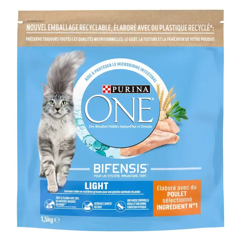 CROQUETTES CHAT PURINA ONE CHAT LIGHT – AU POULET ET AU BLÉ – 1,5KG Solde