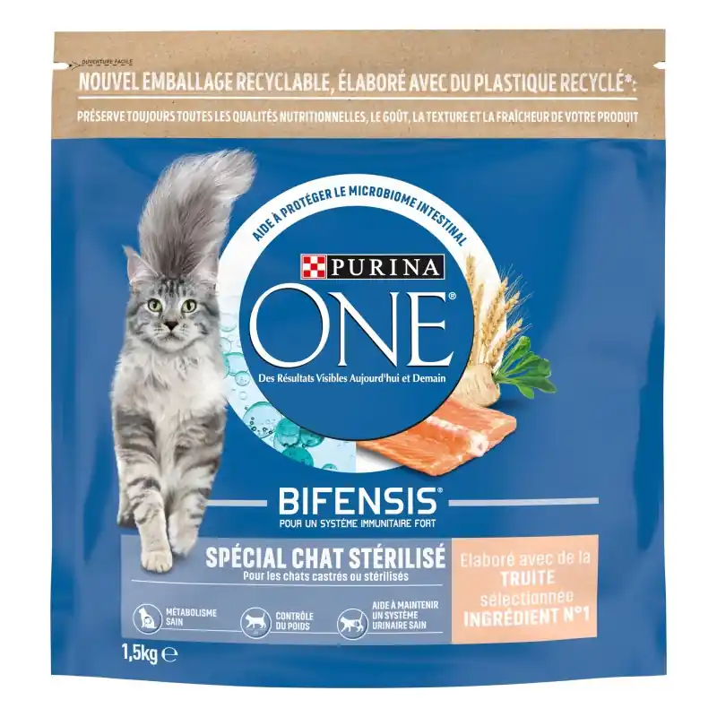 Retour Gratuit CROQUETTES CHAT PURINA ONE CHAT STÉRILISÉ – A LA TRUITE ET AU BLÉ – 1,5 KG