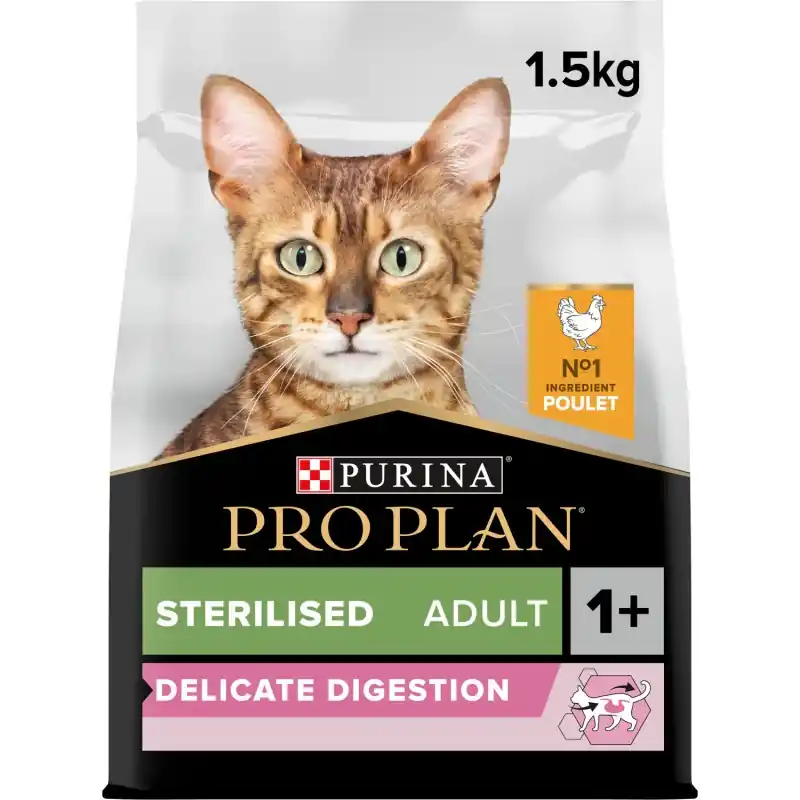 CROQUETTES CHAT PRO PLAN CHAT STERILISED ADULT – OPTIDIGEST – RICHE EN POULET – 1,5KG Vente Directe