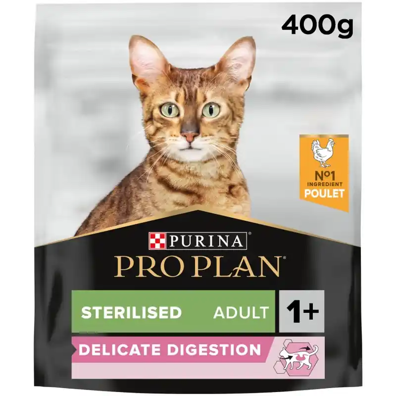 Top Vente CROQUETTES CHAT PRO PLAN STERILISED ADULT – OPTIDIGEST – RICHE EN POULET – 0.4KG