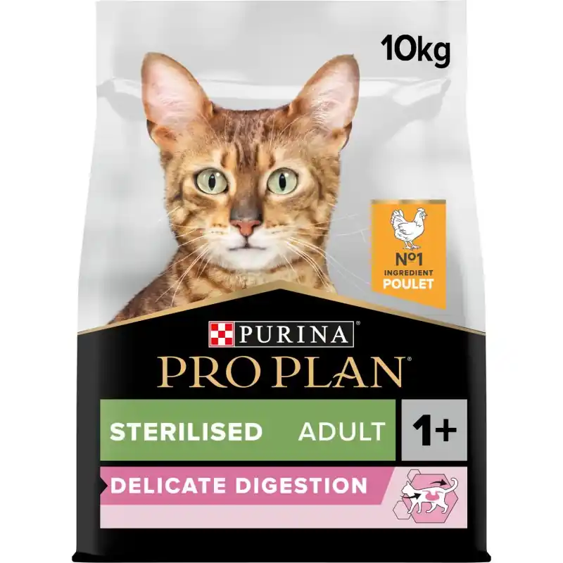 Meilleure Vente CROQUETTES CHAT PRO PLAN CHAT STERILISED ADULT – OPTIDIGEST – RICHE EN POULET – 10KG