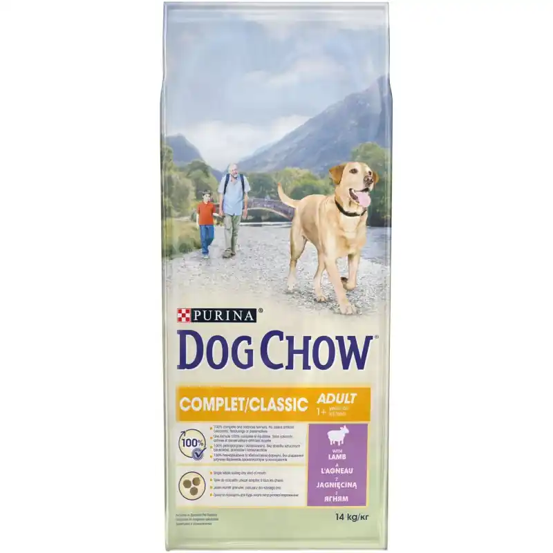 CROQUETTES CHIEN DOG CHOW COMPLET/CLASSIC AGNEAU – 14KG Dernier Modèle