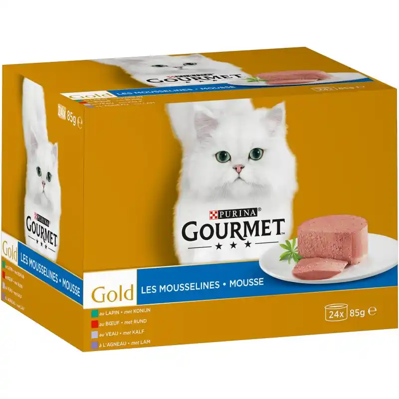 Offre Exclusive ALIMENT HUMIDE CHAT GOURMET GOLD LES MOUSSELINES – 24 X 85 G