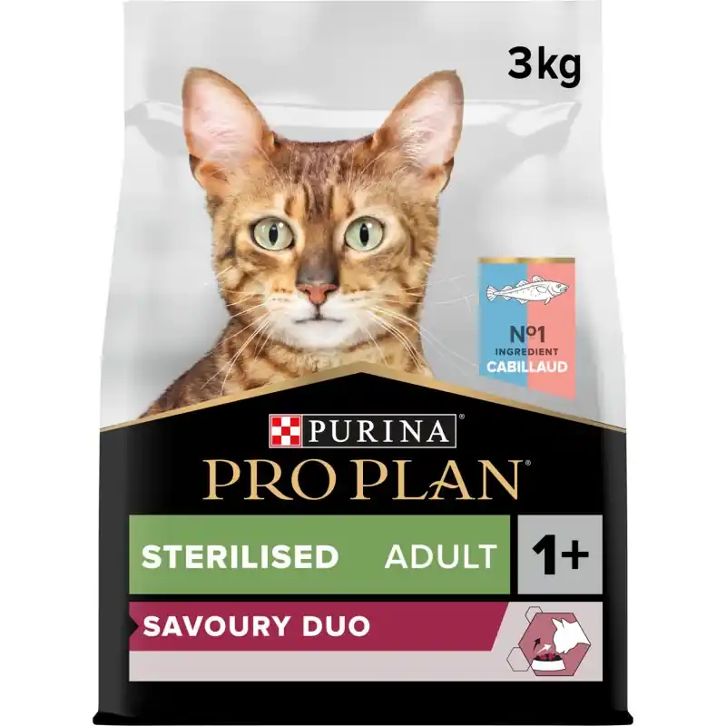 CROQUETTES CHAT PRO PLAN STÉRILISÉ OPTISAVOUR CABILLAUD 3KG Nouvelle Collection
