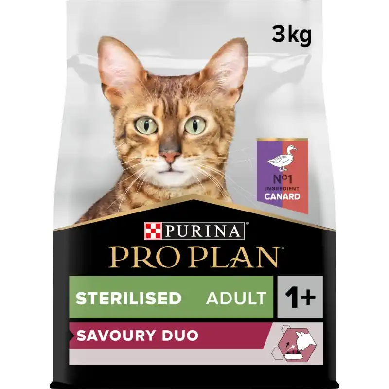CROQUETTES CHAT PRO PLAN STÉRILISÉ OPTISAVOUR CANARD ET FOIE – 3KG Meilleure Vente