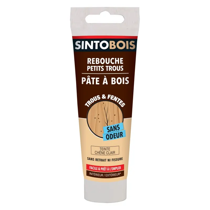 PÂTE A BOIS REBOUCHE TROUS TEINTE CHÊNE CLAIR 80G – SINTOBOIS Prix Choc