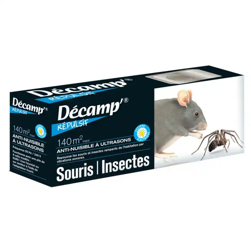 REPOUSSE SOURIS INSECTES ULTRASON 140M² – DECAMP‘ Haute Qualité