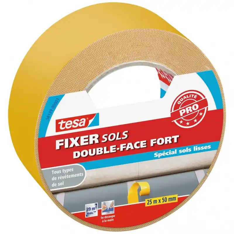 ADHÉSIF SOLS DOUBLE-FACE 25MX50MM – TESA Solde