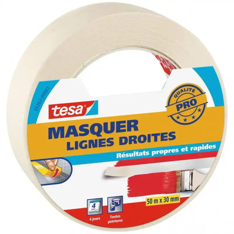 Vente Directe ADHÉSIF MASQUER LIGNES DROITES 50MX30MM – TESA
