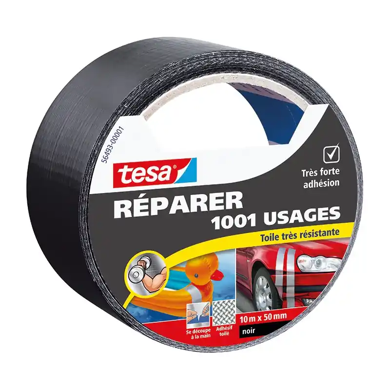 Usine Directe ADHÉSIF TOILE DE RÉPARATION NOIR 10MX50MM – TESA