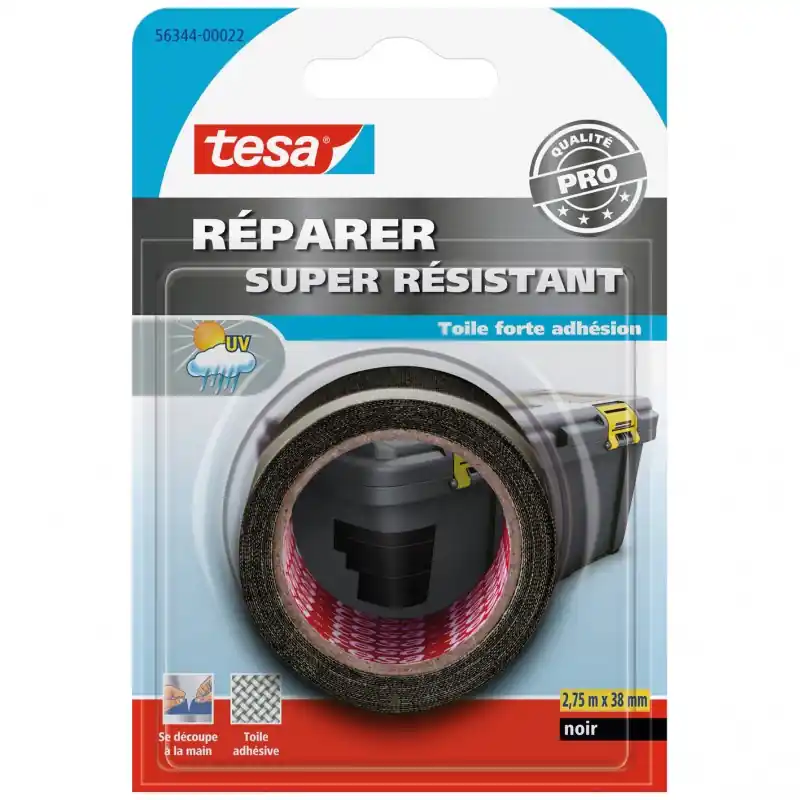 Acheter Direct ADHÉSIF RÉPARATION SUPER RÉSISTANT NOIR 2.75MX38MM - TESA