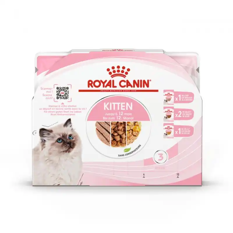 CROQUETTES CHAT KITTEN MULTI PACK 4X85G – ROYAL CANIN Expédition Rapide
