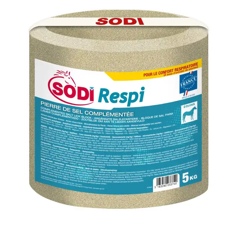 BLOC DE SEL A LÉCHER CONFORT RESPIRATOIRE 5KG - SODI Dernière Chance