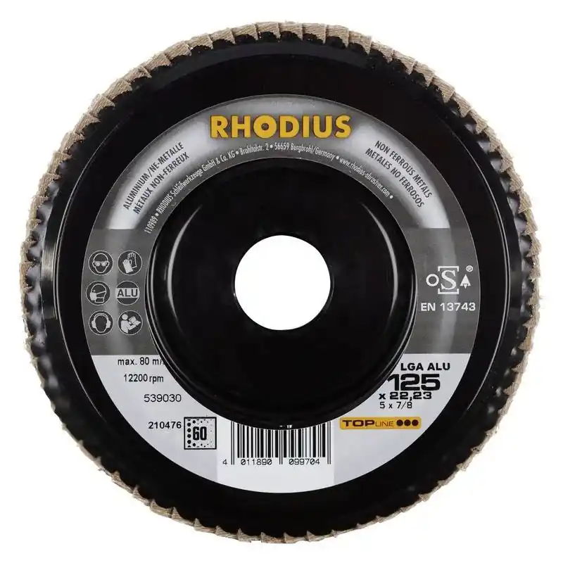 Paiement Sécurisé DISQUE A LAMELLES – LGA ALU – 125 x 22.23 MM – GRAINS 60 – RHODIUS