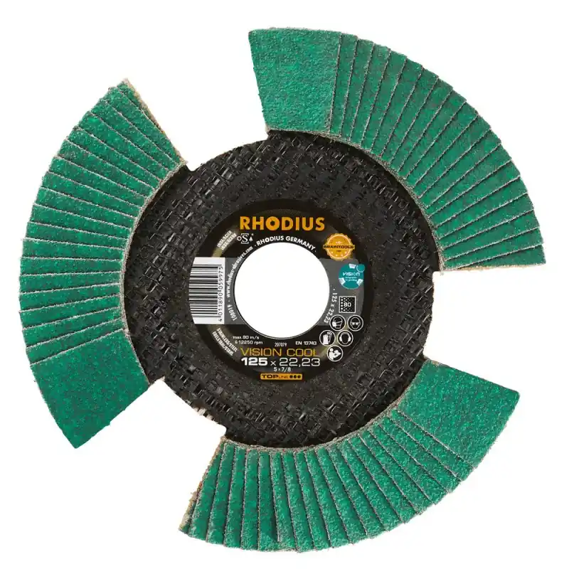 DISQUE A LAMELLES - VISION COOL - 125 x 22.23 MM - GRAINS 80 - RHODIUS Acheter En Ligne