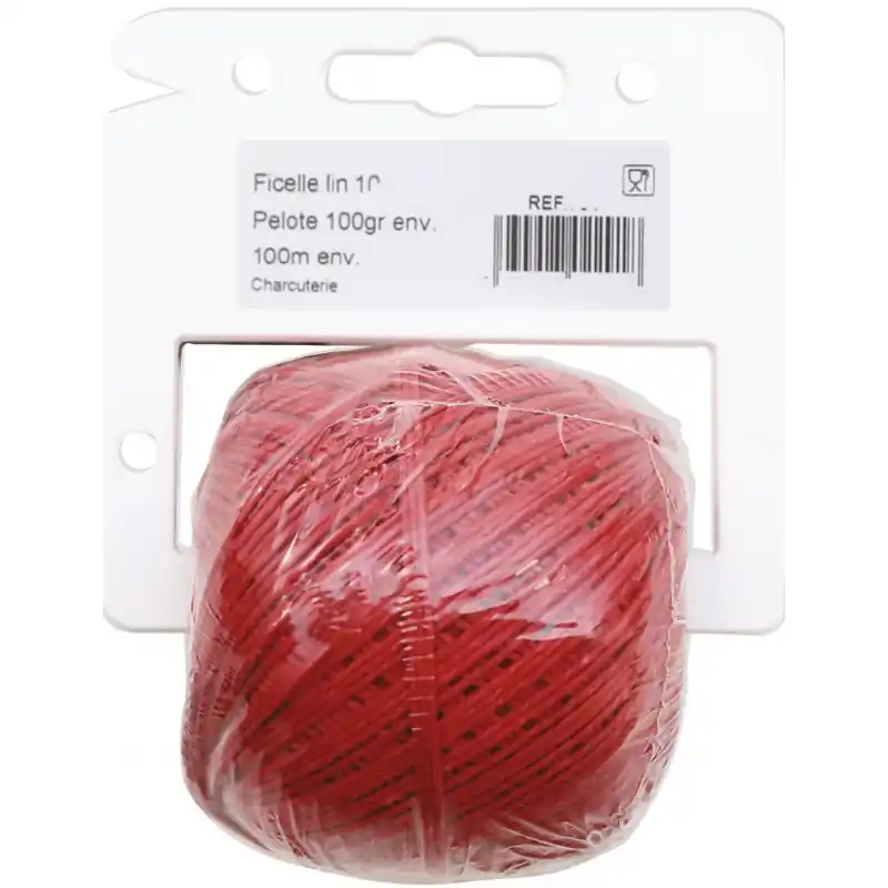 Vente Directe FICELLE LIN ROUGE CHARCUTERIE 100 GR 100 M 3.5/3 – LE PRATIQUE