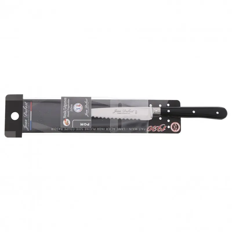 Meilleur Prix COUTEAU A STEAK – 10,5 CM – MANCHE POM NOIR – INOX – JEAN DUBOST