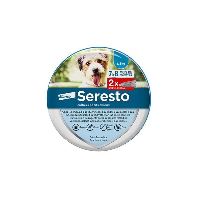Dernière Chance 2 COLLIERS ANITPARASITAIRES PETITS CHIENS – SERESTO