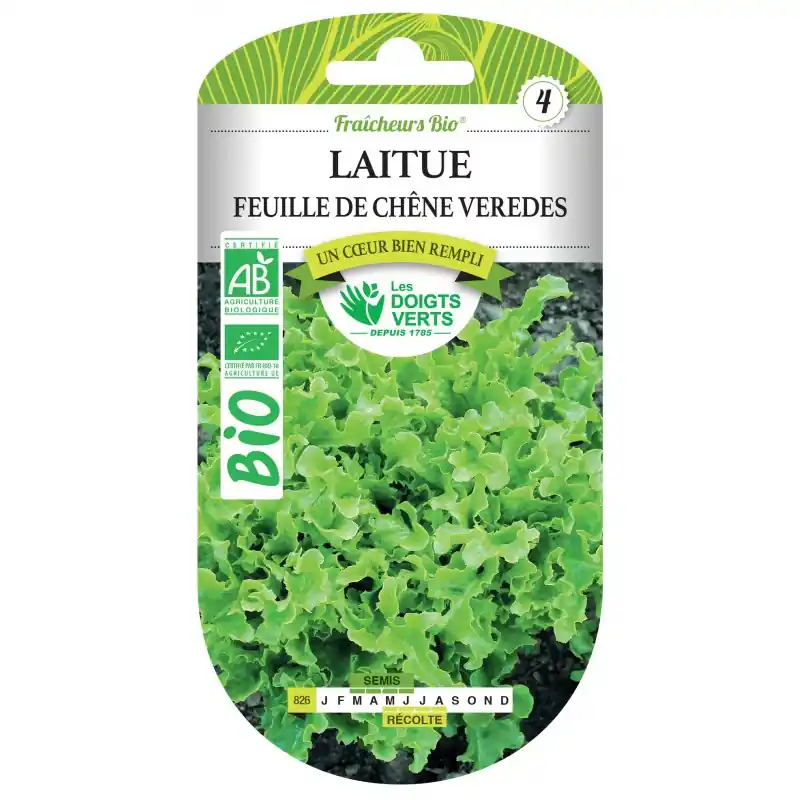 Retour Gratuit LAITUE FEUILLE DE CHÊNE VEREDES BIO – CATÉGORIE 4 – LES DOIGTS VERTS