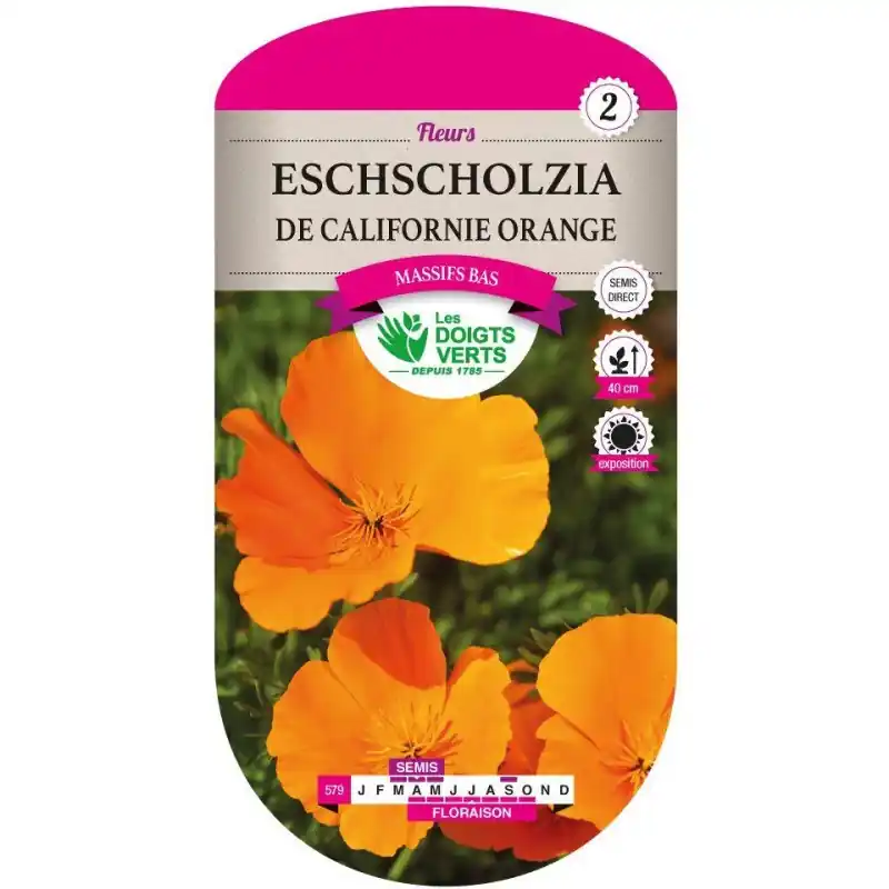 Populaire ESCHSCHOLZIA DE CALIFORNIE ORANGE – CATÉGORIE 2 – LES DOIGTS VERTS