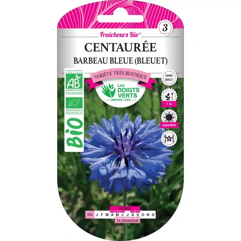 CENTAURÉE BARBEAU BLEUE (BLEUET) BIO – CATÉGORIE 3 – LES DOIGTS VERTS Usine Directe