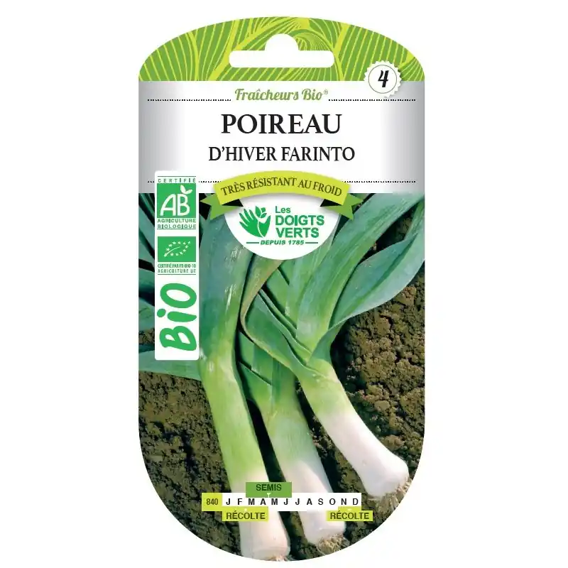 Offre Limitée POIREAU D‘HIVER FARINTO BIO – CATÉGORIE 4 – LES DOIGTS VERTS