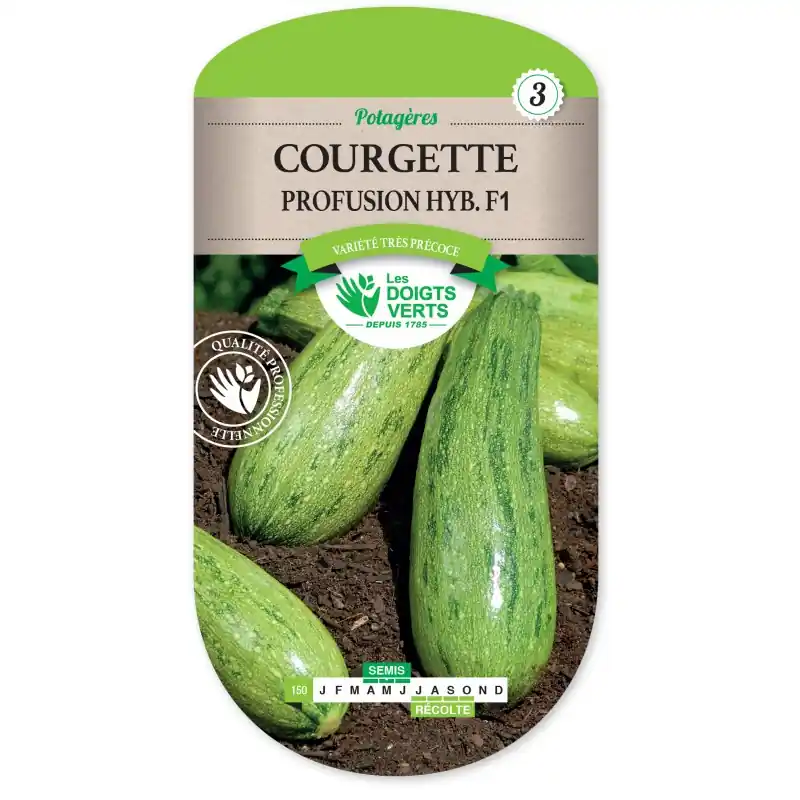 COURGETTE PROFUSION HYBRIDE F1 – LES DOIGTS VERTS Prix Réduit