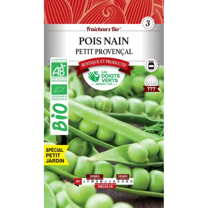 Commander Maintenant POIS NAIN PETIT PROVENCAL BIO – CATÉGORIE 3 – LES DOIGTS VERTS