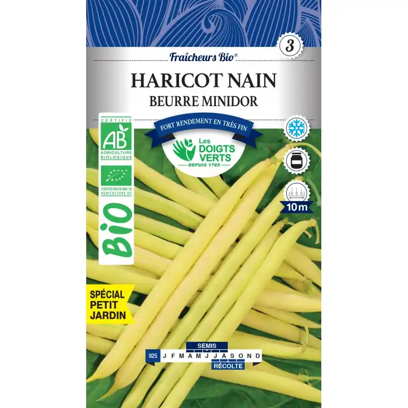 Dernier Modèle HARICOT NAIN BEURRE MINIDOR BIO - CATÉGORIE 3 - LES DOIGTS VERTS
