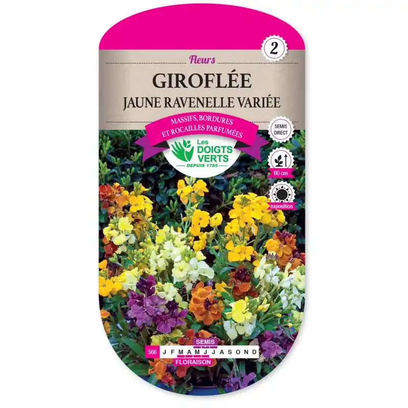 GIROFLÉE JAUNE RAVENELLE VARIÉE – CATÉGORIE 2 – LES DOIGTS VERTS Marque