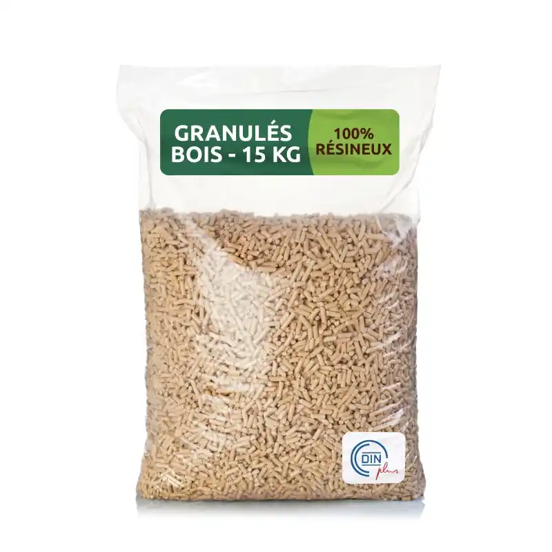 Offre Du Jour GRANULÉS DE BOIS 100% RÉSINEUX DIN+ 15KG