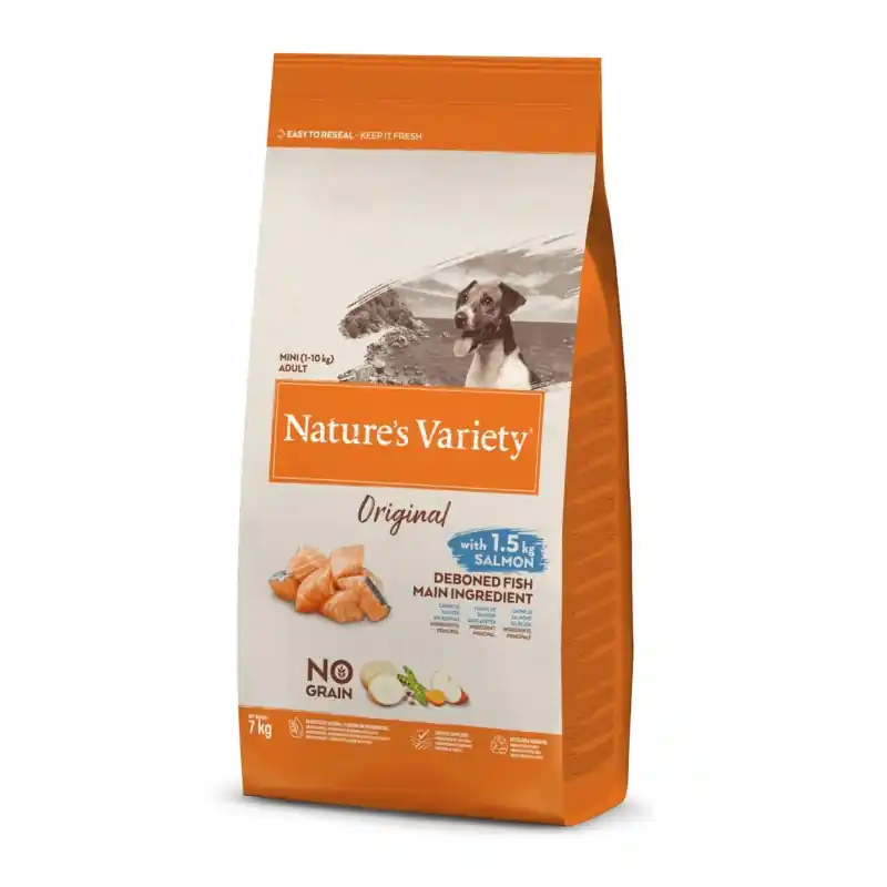 ORIGINAL NO GRAIN MINI SAUMON 7KG – NATURE‘S VARIETY Offre Spéciale