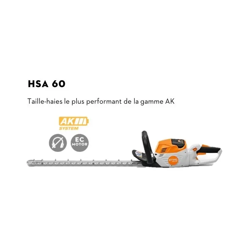 TAILLE-HAIES BATTERIE HSA 60 NU – STIHL Marque